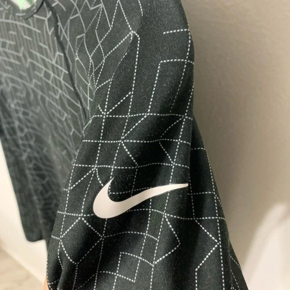 NIKE long sleeve womens dark grey/purple pro long sleeve top small